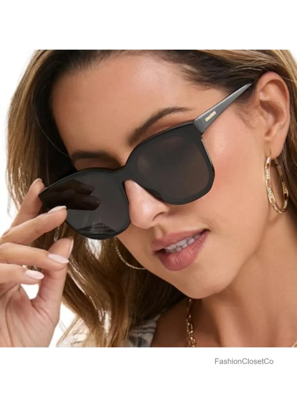 Oversized Square Sunglasses UV Protection Big Frame Trendy Shades